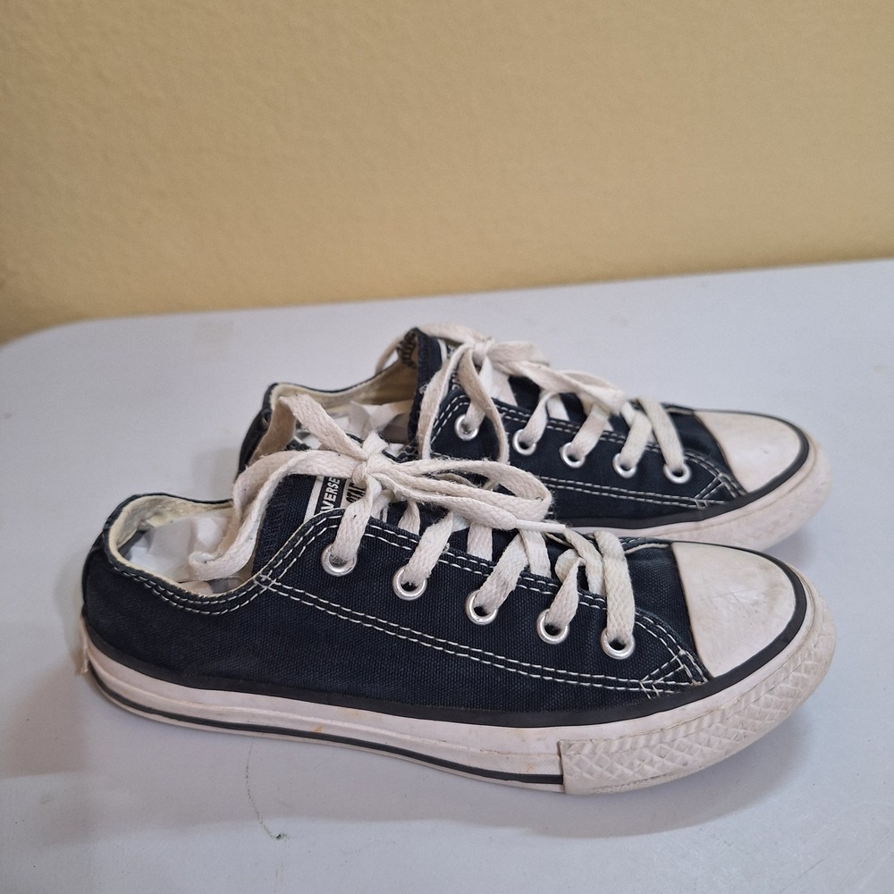 Converse All Star Kids Youth 1 Black Low‎ Top Sneakers Chuck Taylor Shoes